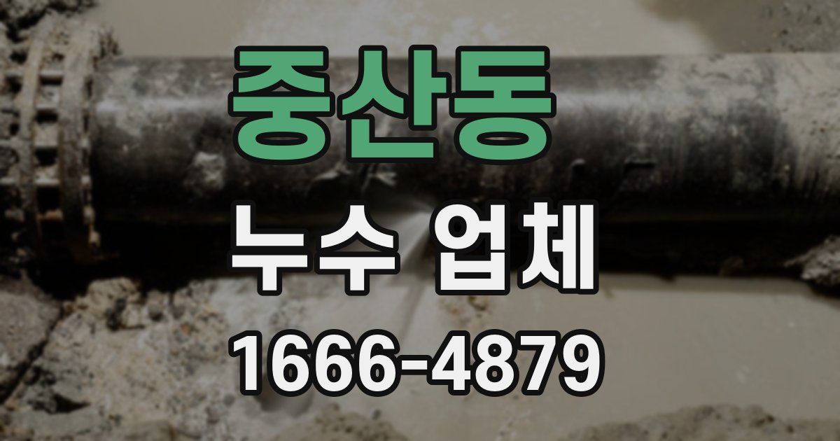 중산동 누수 업체
