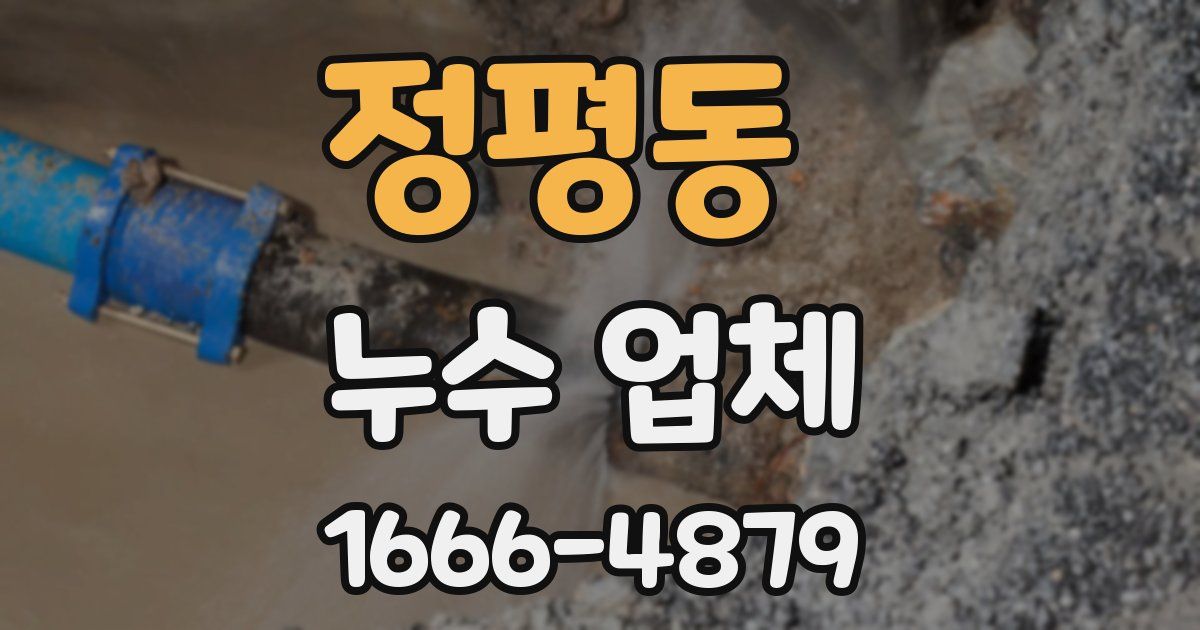 정평동 누수 업체