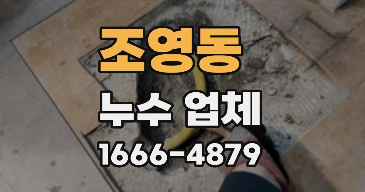 조영동 누수 업체