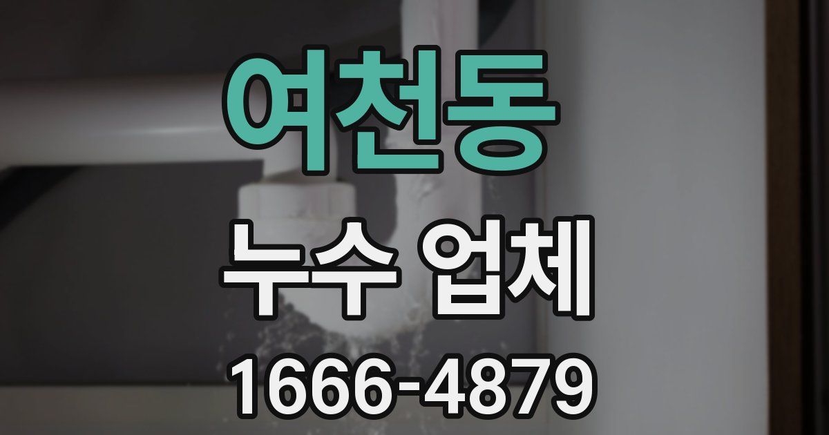 여천동 누수 업체