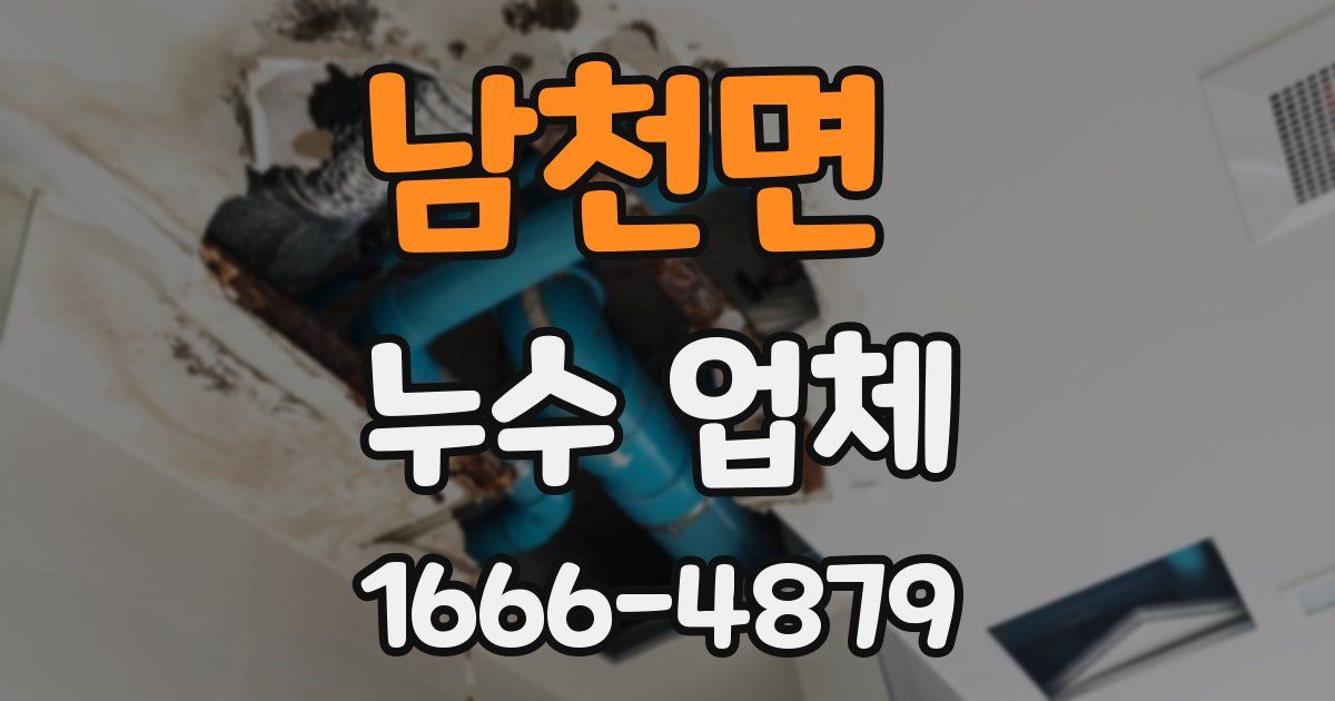 남천면 누수 업체