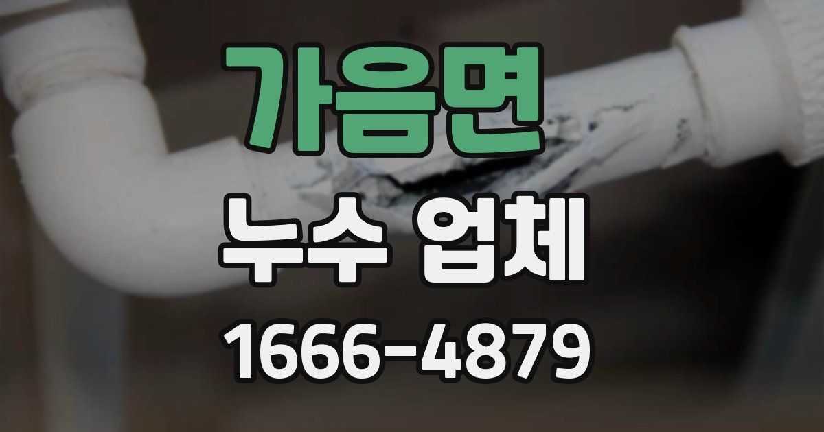 가음면 누수 업체