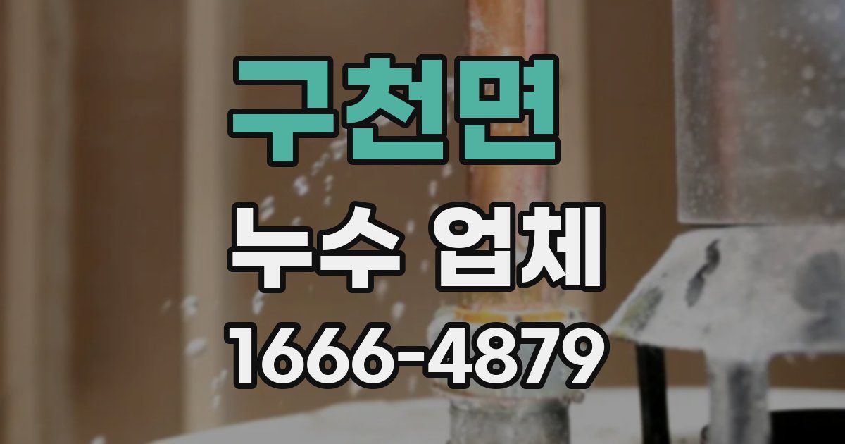 구천면 누수 업체