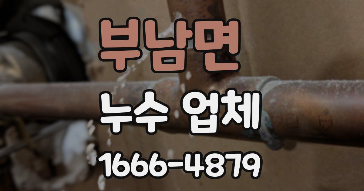 부남면 누수 업체