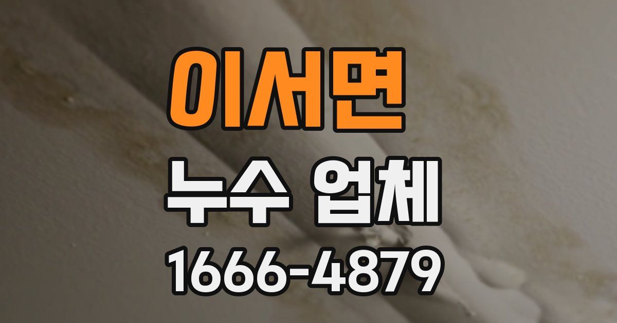 이서면 누수 업체
