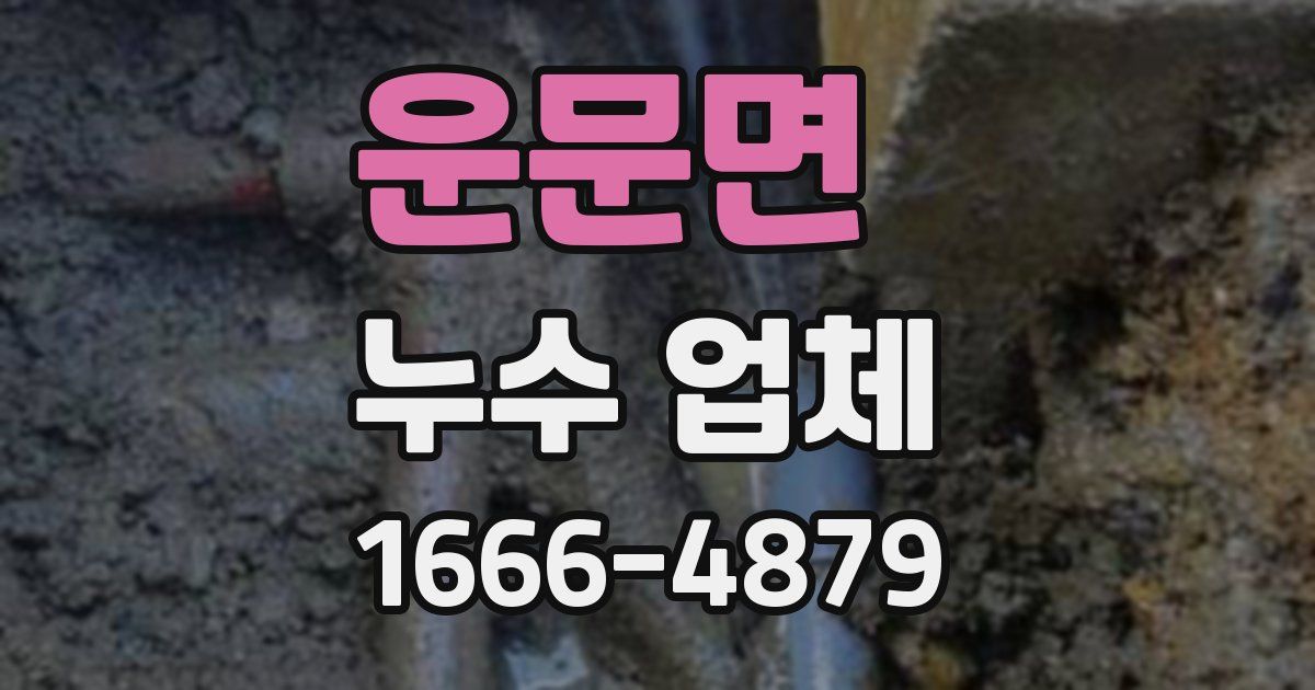운문면 누수 업체