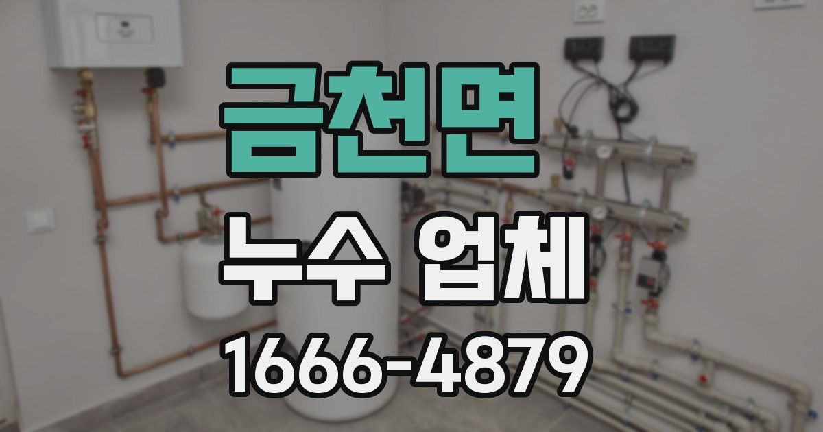 금천면 누수 업체