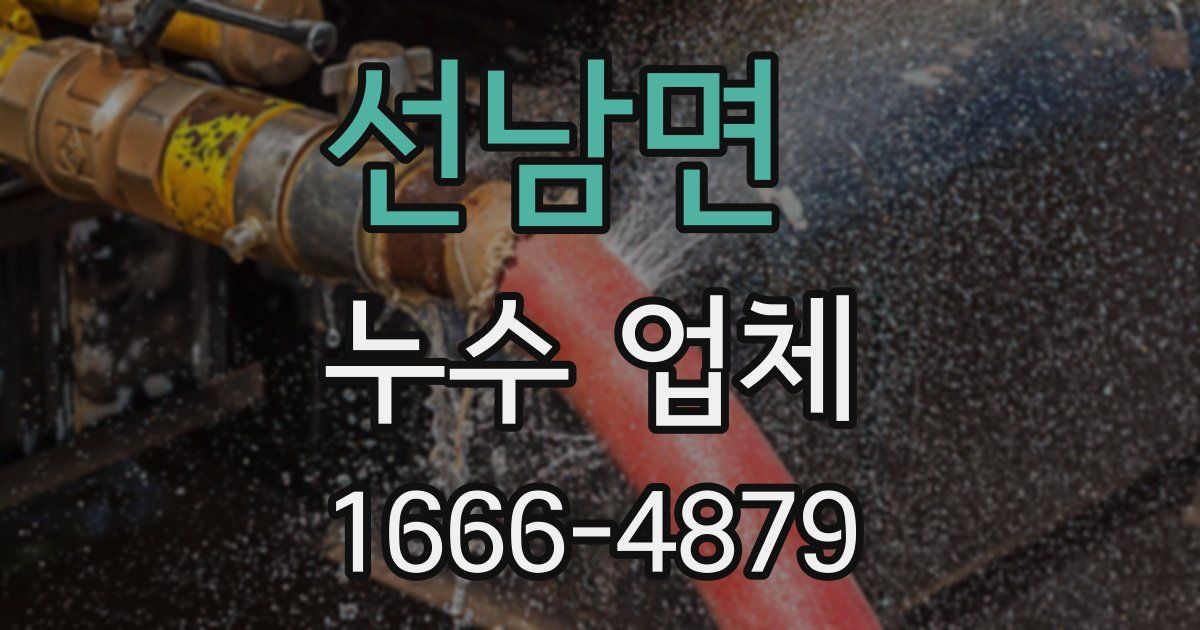 선남면 누수 업체