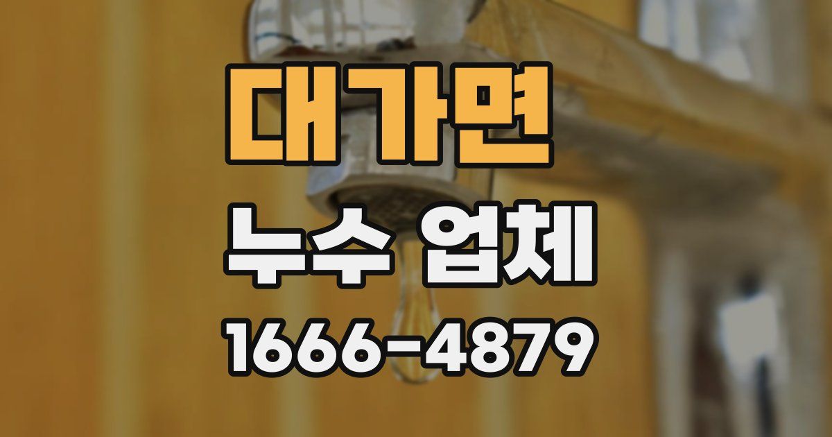 대가면 누수 업체