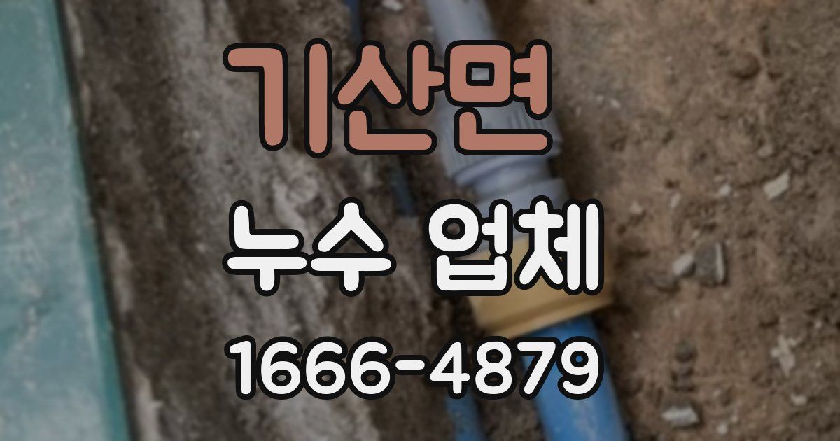 기산면 누수 업체