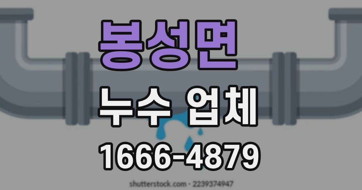 봉성면 누수 업체