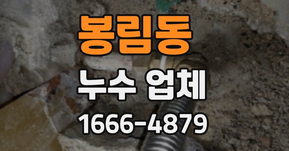 봉림동 누수 업체