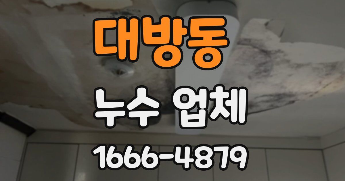 대방동 누수 업체