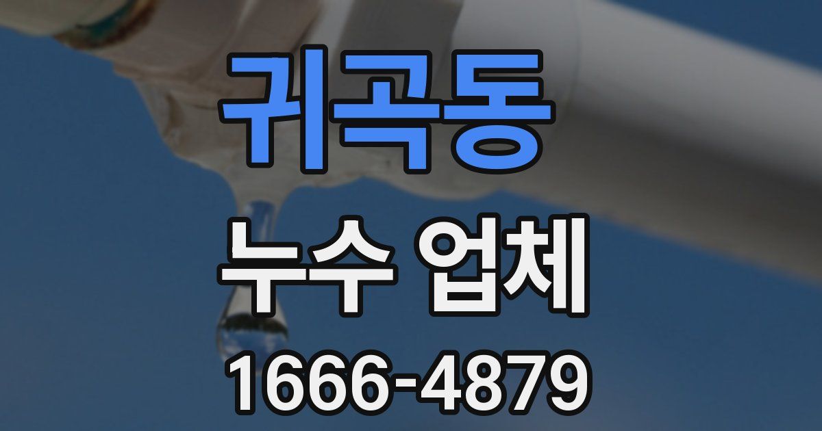 귀곡동 누수 업체