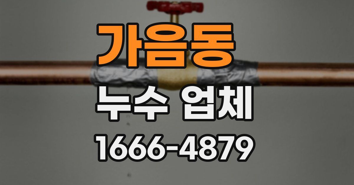 가음동 누수 업체