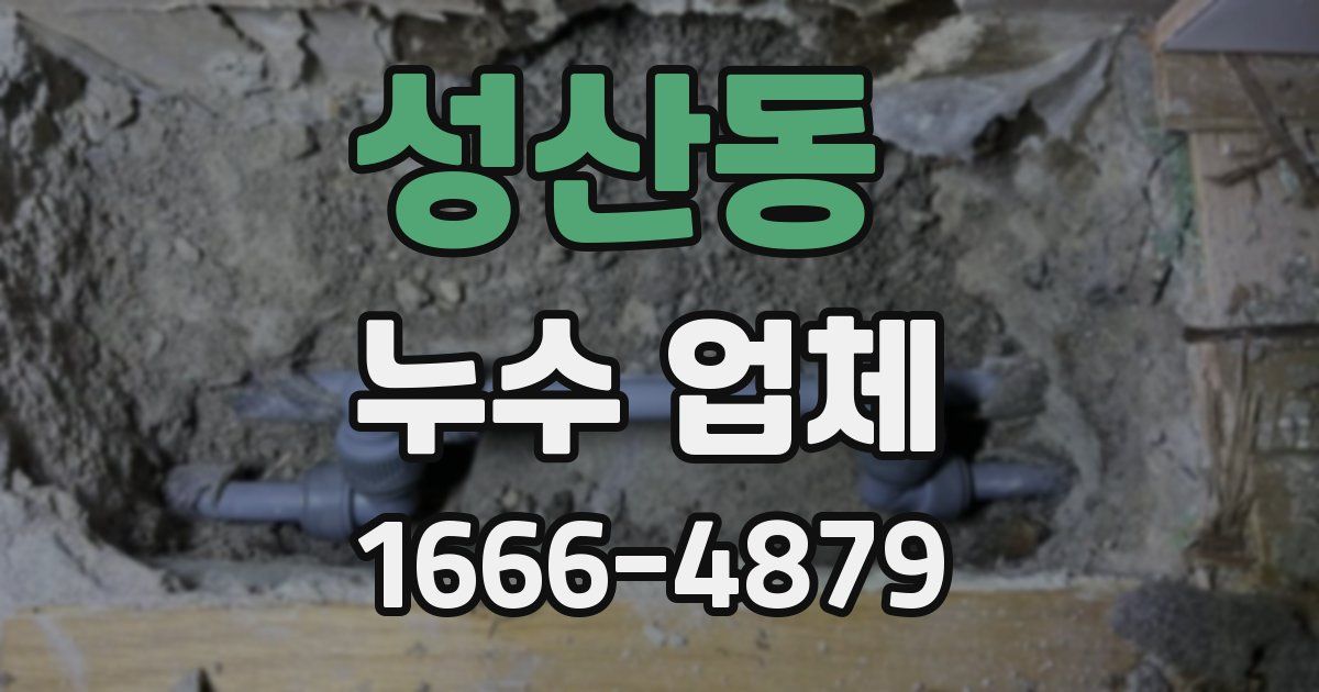 성산동 누수 업체