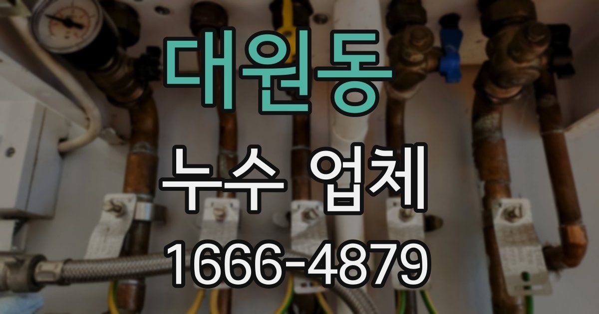 대원동 누수 업체
