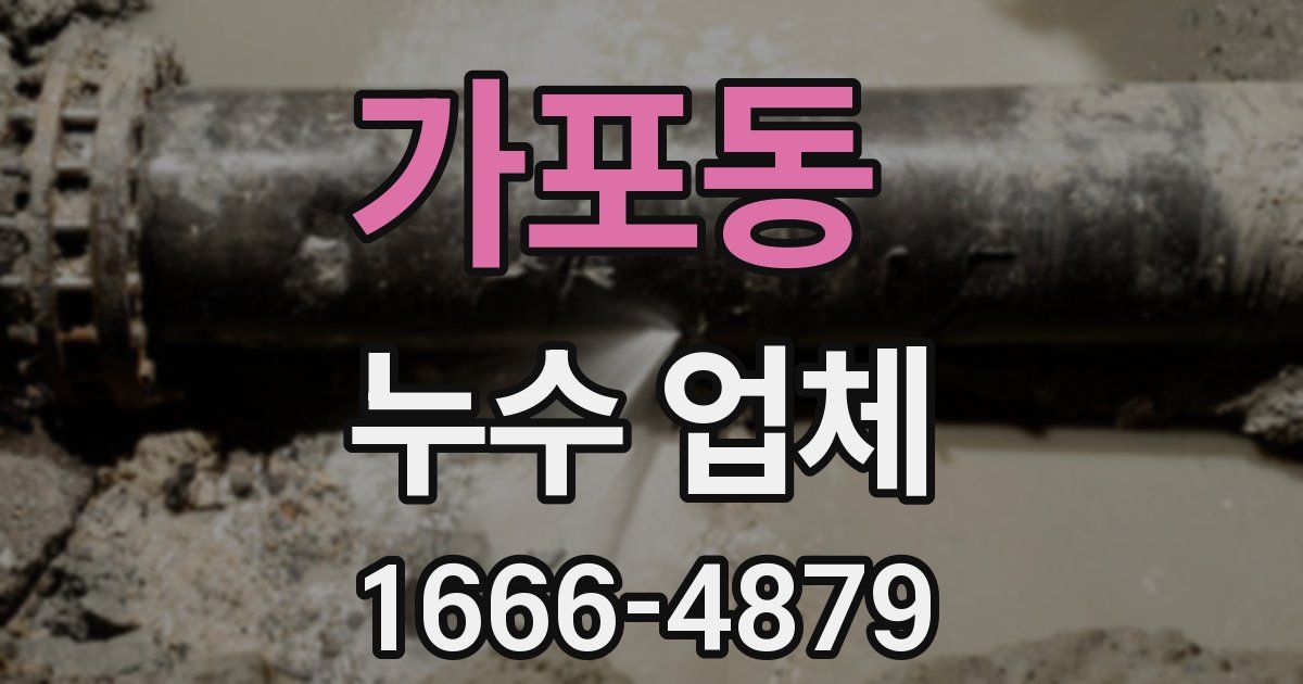 가포동 누수 업체
