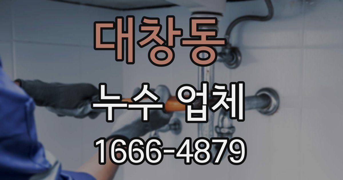 대창동 누수 업체