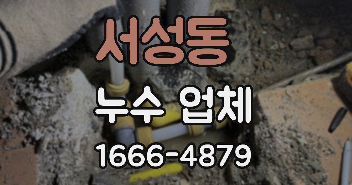 서성동 누수 업체