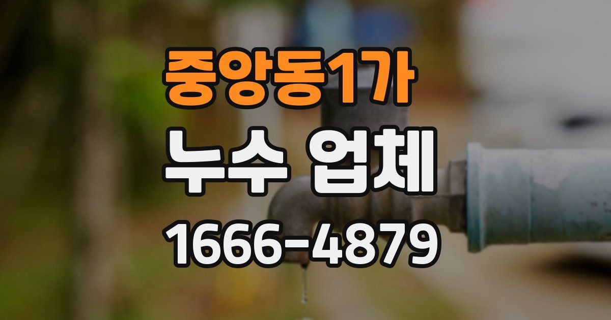 중앙동1가 누수 업체