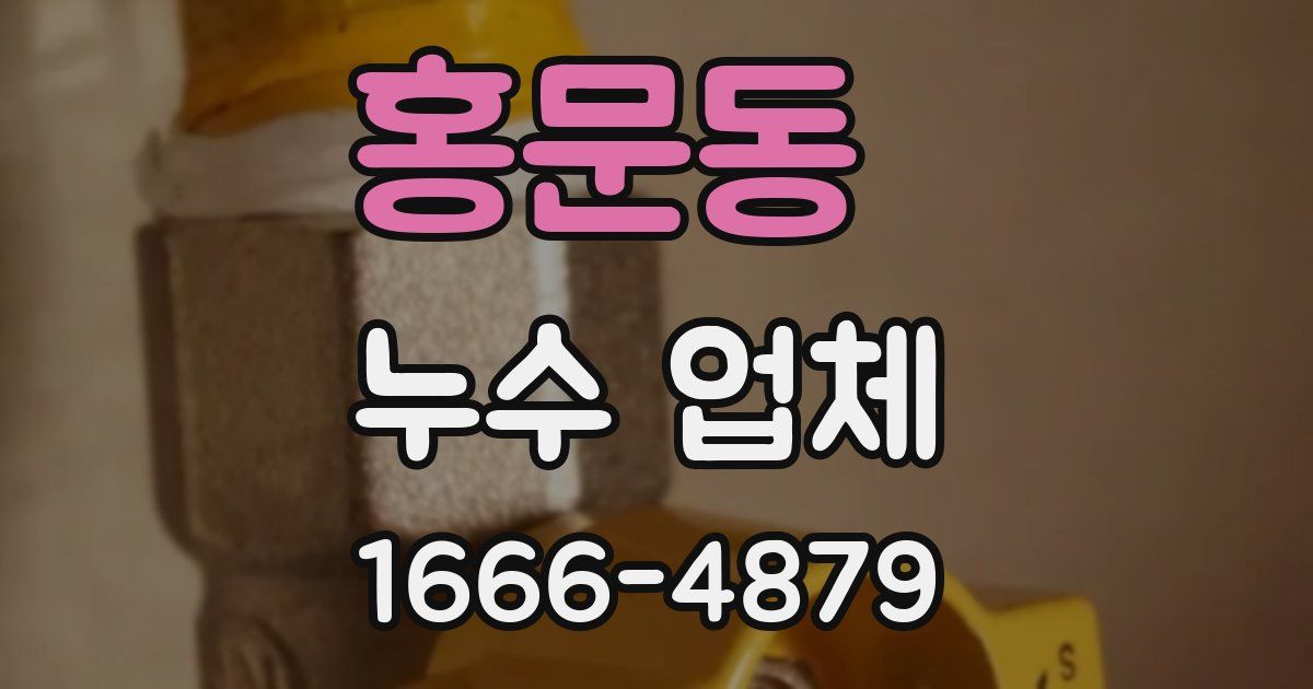 홍문동 누수 업체