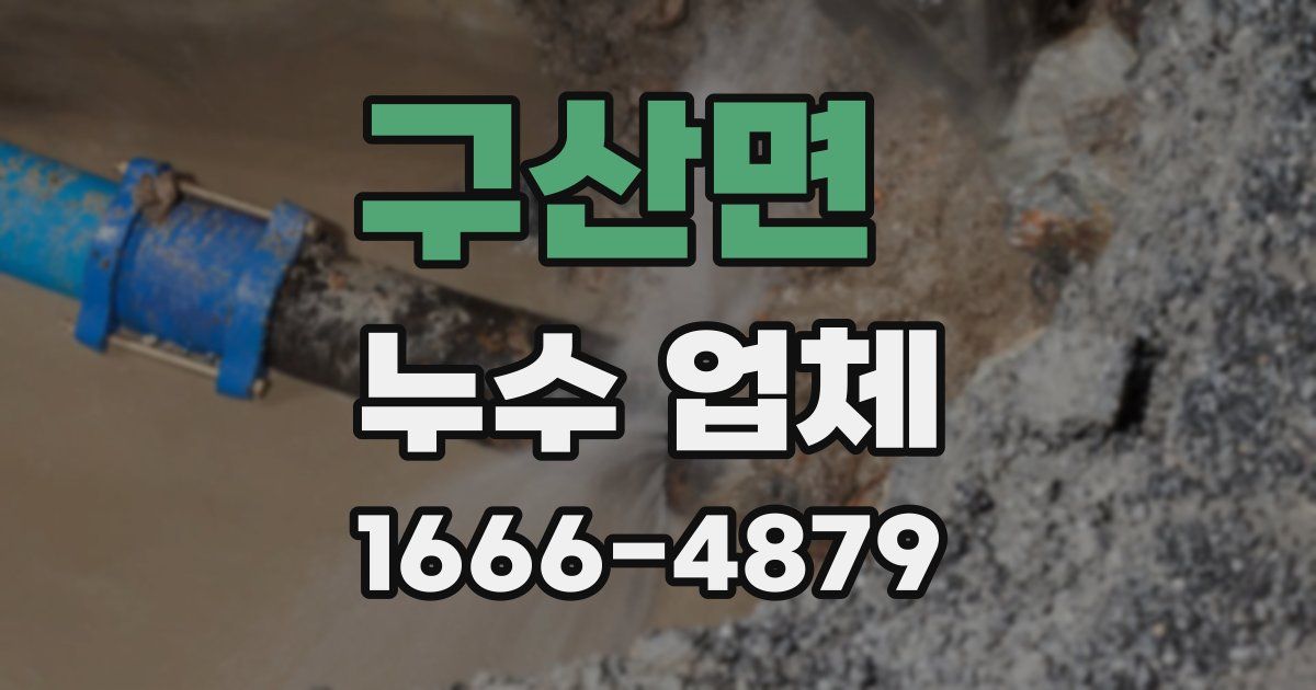 구산면 누수 업체