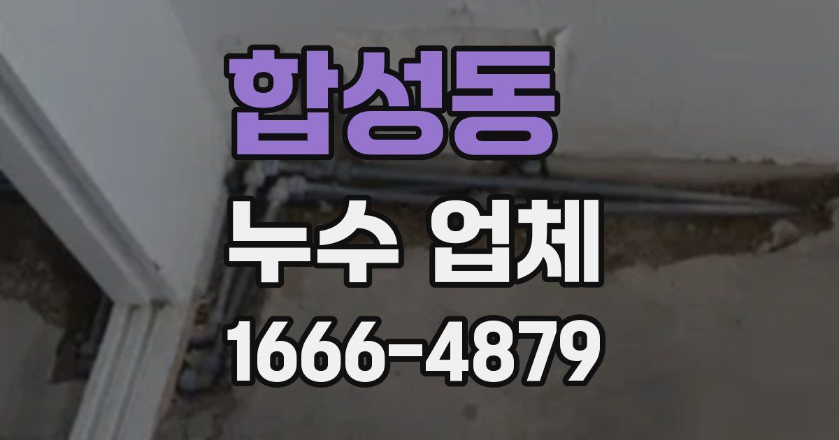 합성동 누수 업체