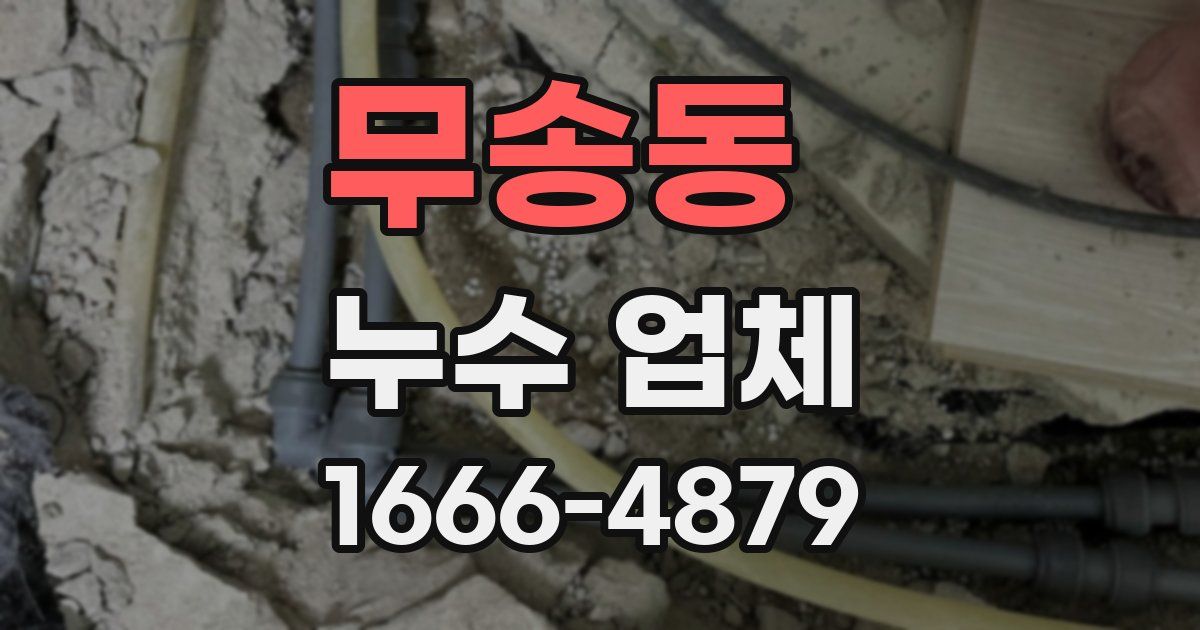 무송동 누수 업체