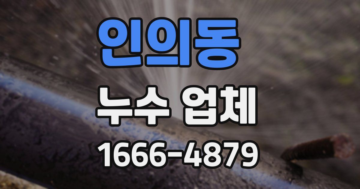 인의동 누수 업체