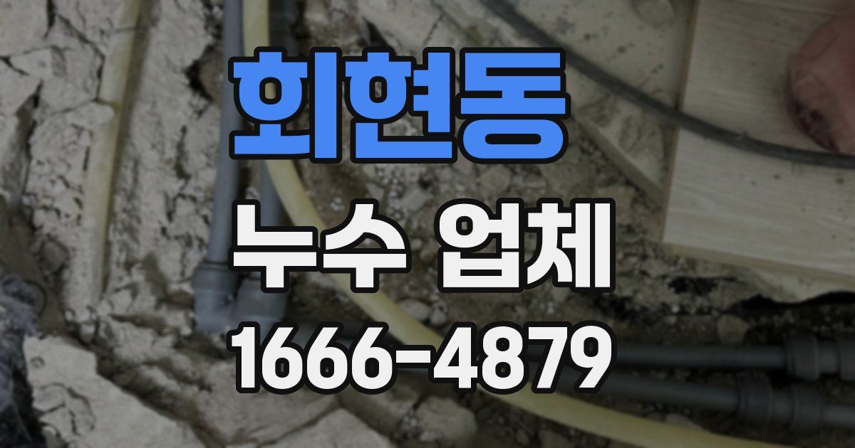 회현동 누수 업체