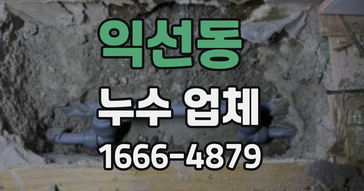 익선동 누수 업체