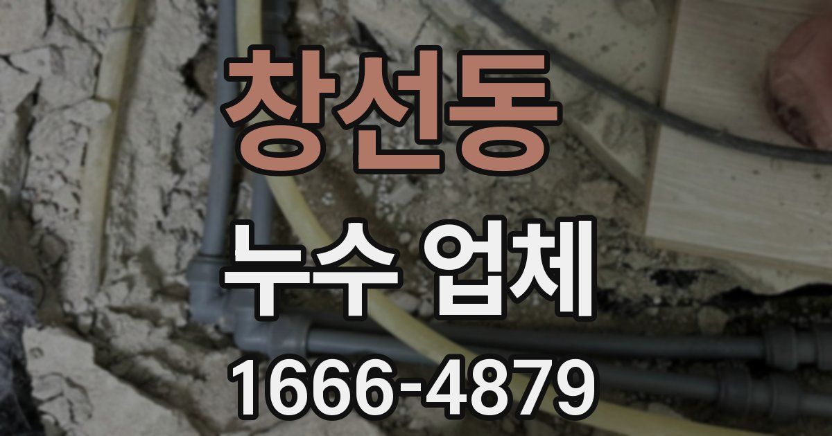 창선동 누수 업체