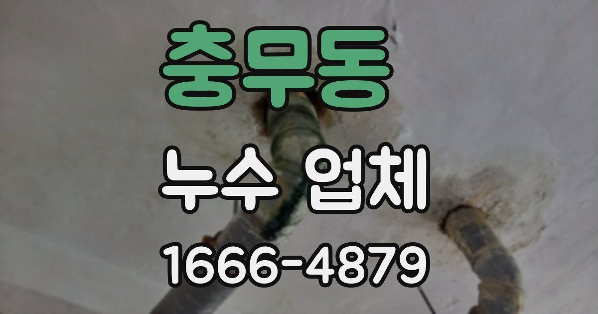 충무동 누수 업체