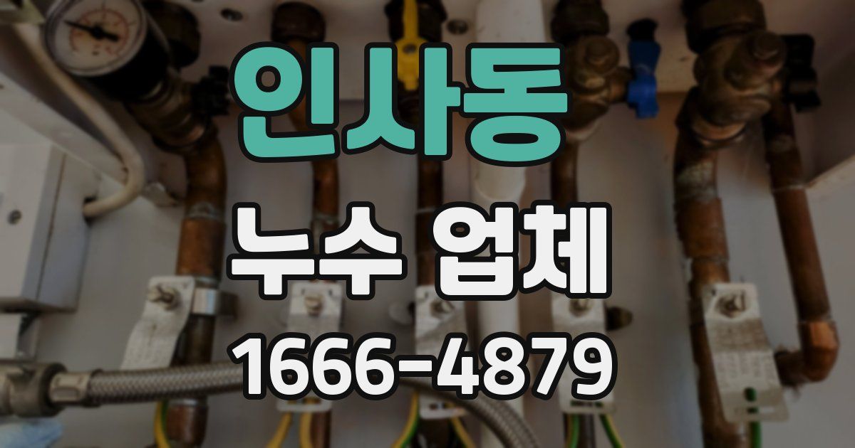 인사동 누수 업체