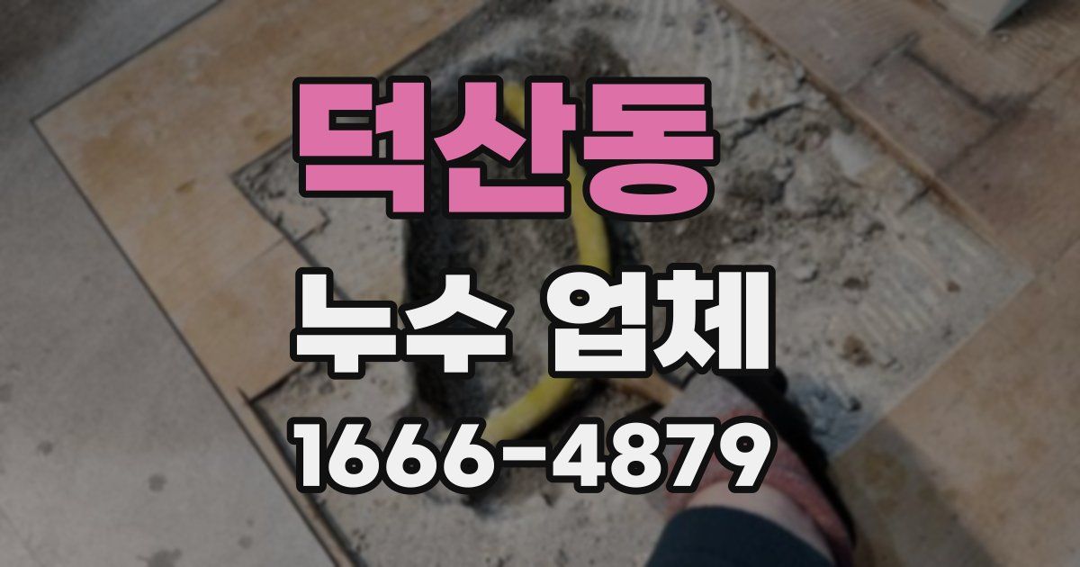 덕산동 누수 업체