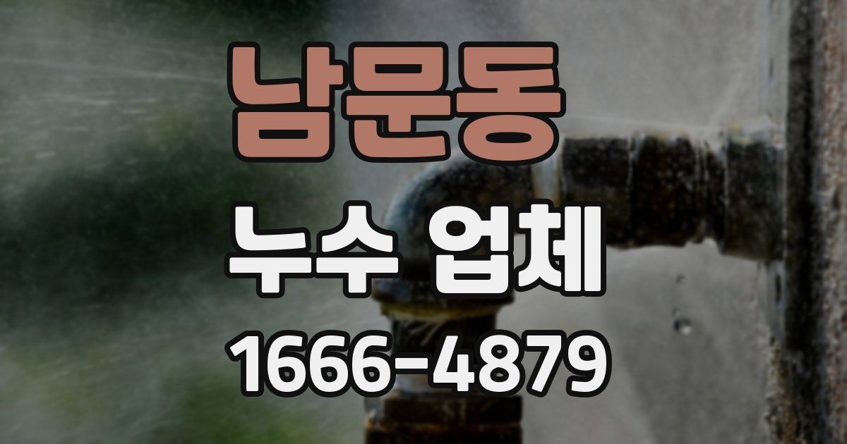남문동 누수 업체