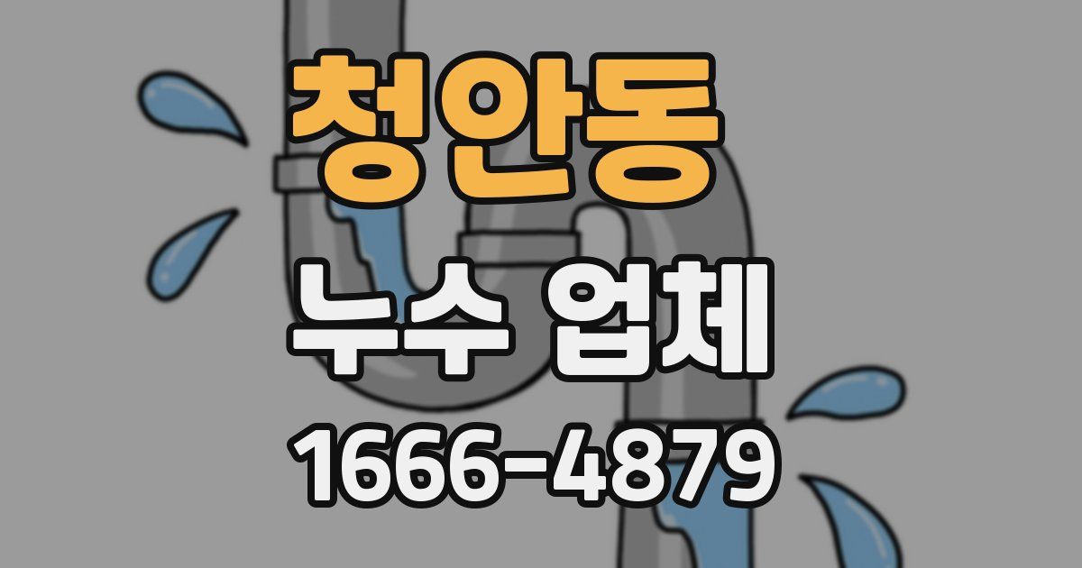 청안동 누수 업체