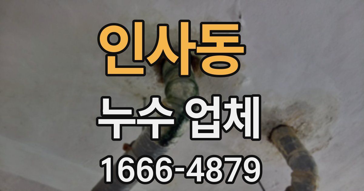 인사동 누수 업체