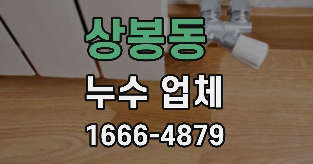 상봉동 누수 업체