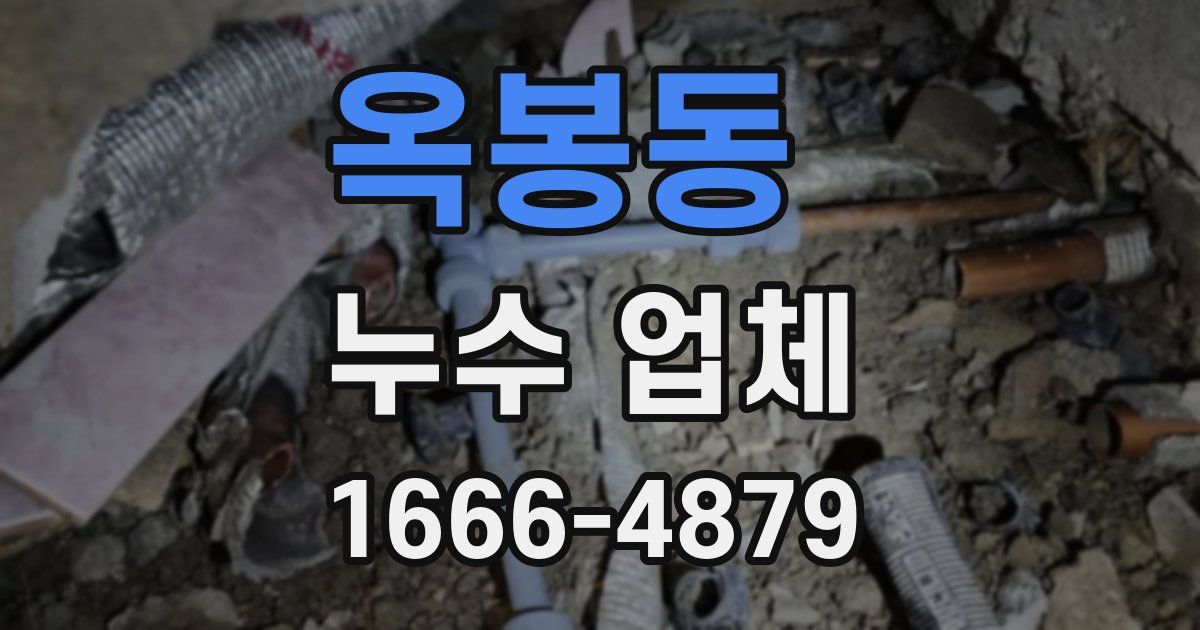 옥봉동 누수 업체