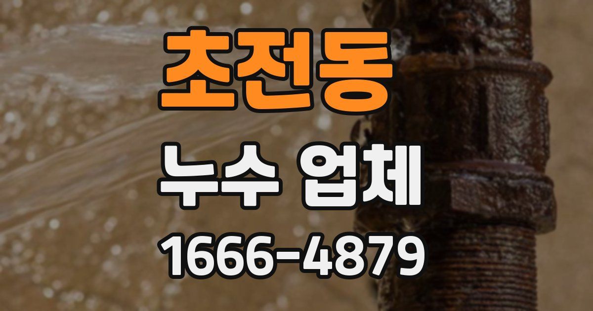 초전동 누수 업체