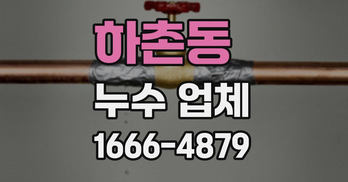 하촌동 누수 업체
