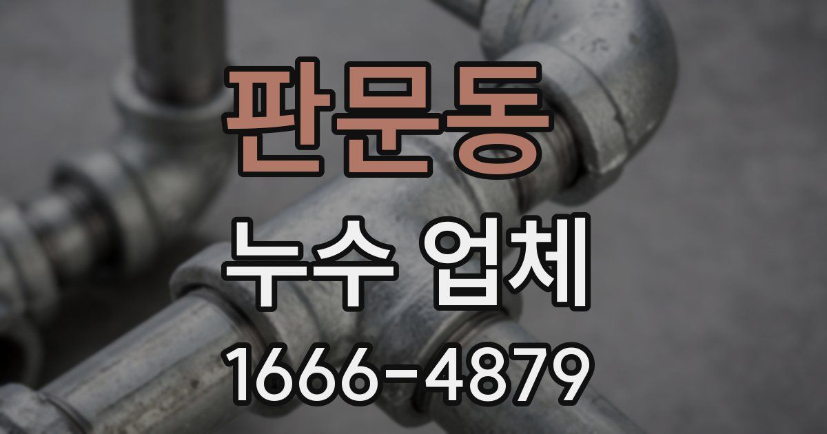 판문동 누수 업체