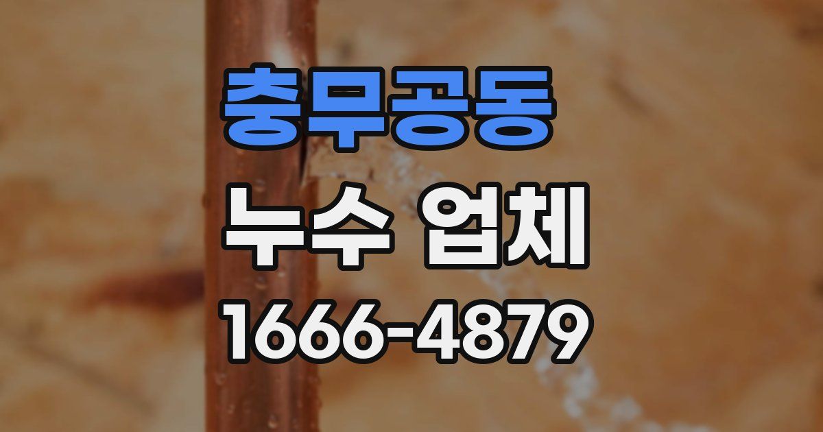 충무공동 누수 업체