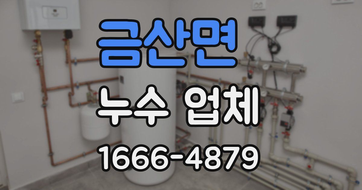 금산면 누수 업체