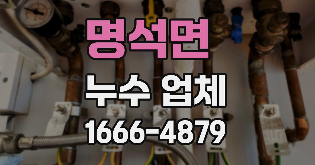 명석면 누수 업체