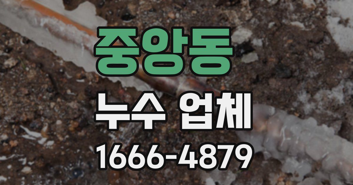 중앙동 누수 업체