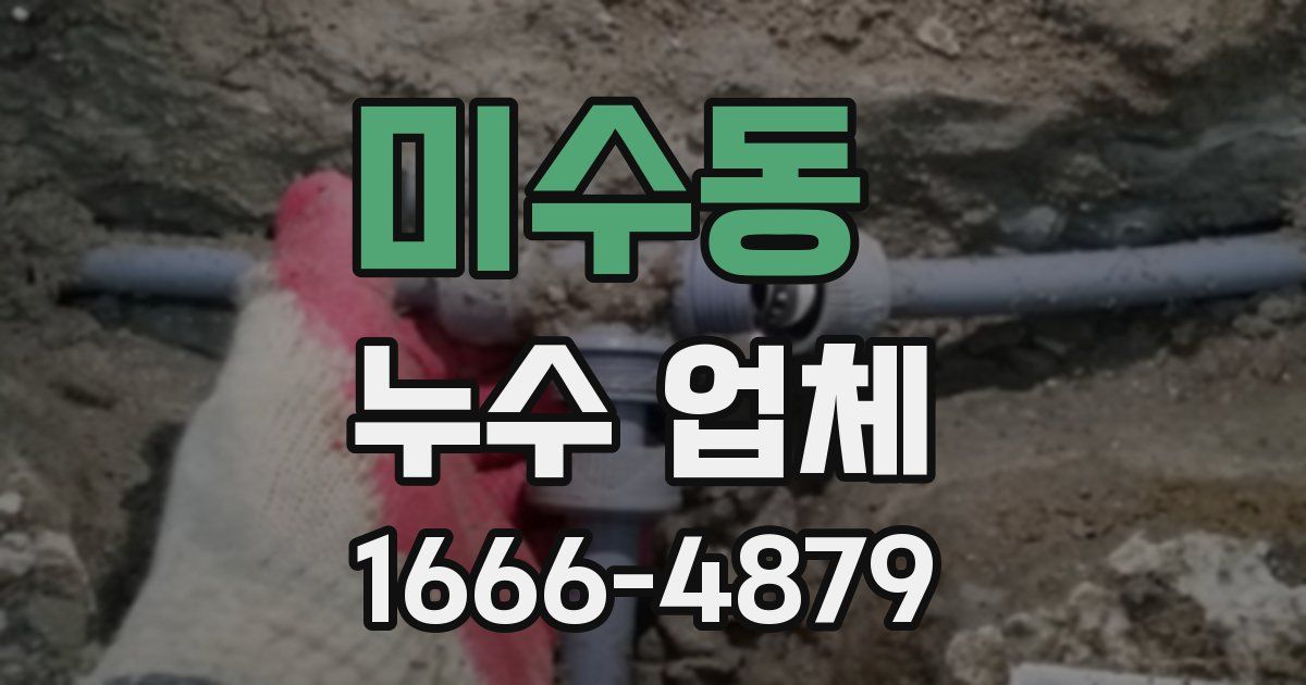 미수동 누수 업체