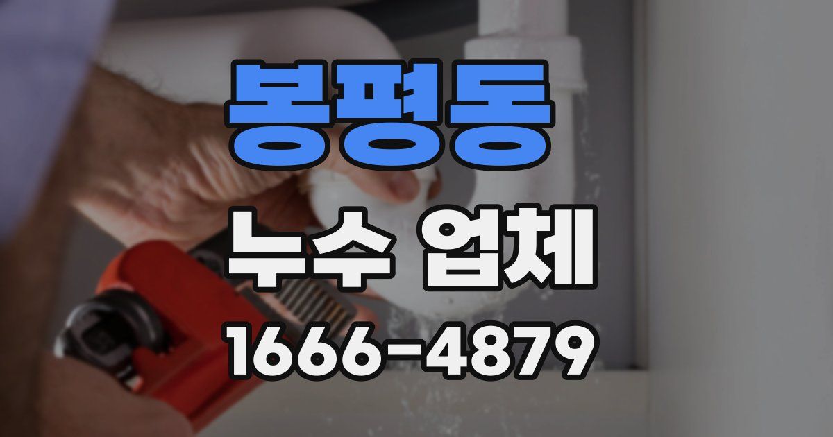 봉평동 누수 업체